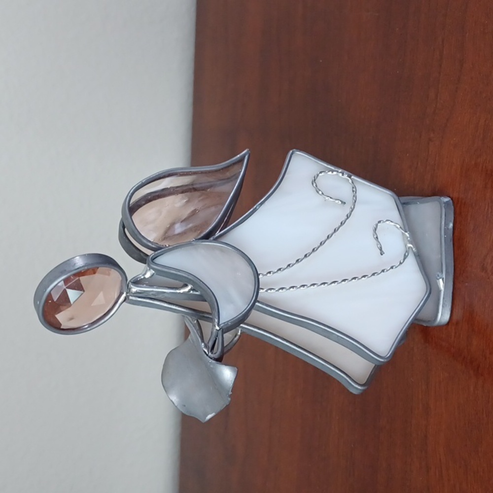 Vintage Leaded Glass Angel